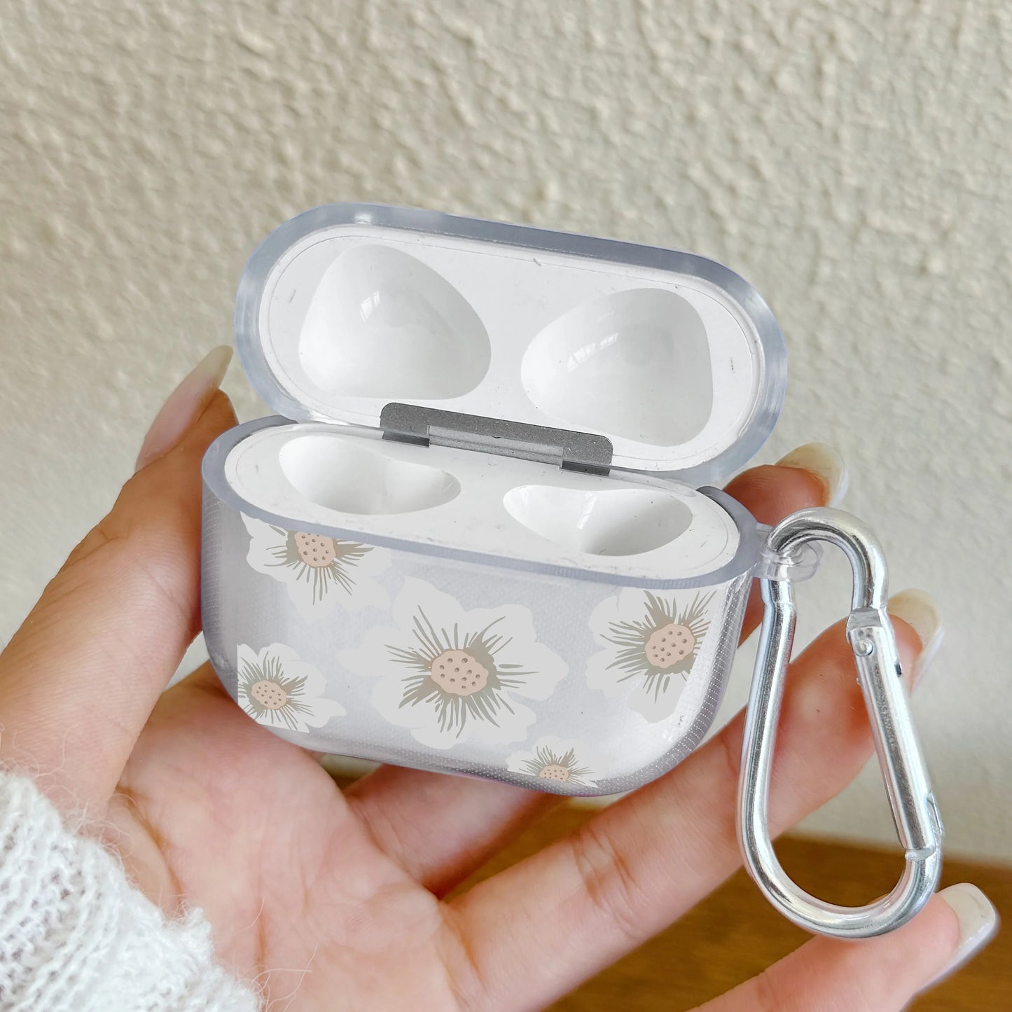 Cherry Blossom Bow Earphone Case For AirPods 1/2 TPU Clear Earphone Case For Airpods Pro2 Pro 3 4 Protective Cover With Keychain