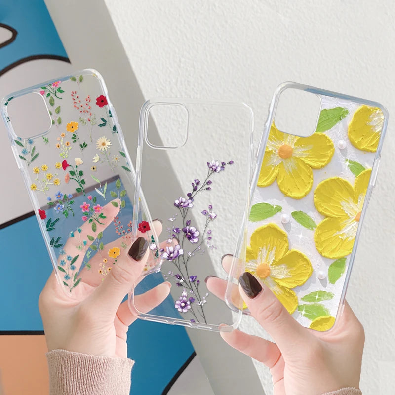 Blue Light Flowers Phone Case For Honor 90 Lite 200 Pro 200 Lite X9c X9a X9b Magic 5 6 Lite 20 Huawei Mate 20 Pro 5G Clear Cover