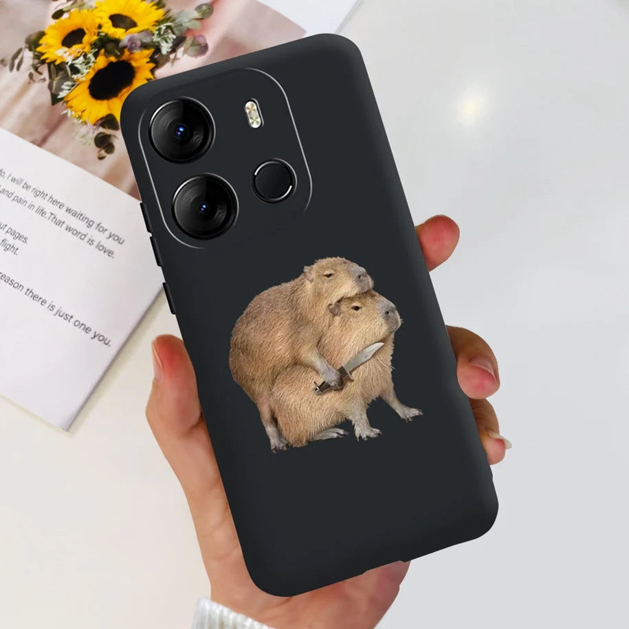For Infinix Smart 7 HD Case Smart 7 Plus Soft Silicone Cover for Infinix Smart7 HD Capa Smart7hd Phone Cases Cute Dinosaur Funda