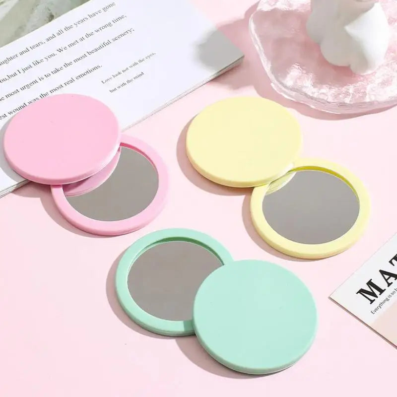 Mini Makeup Mirror Round Silicone Cosmetic Mirror Makeup Mirror Portable For Handbag Purse Pocket Compact Cosmetic Beauty Tool