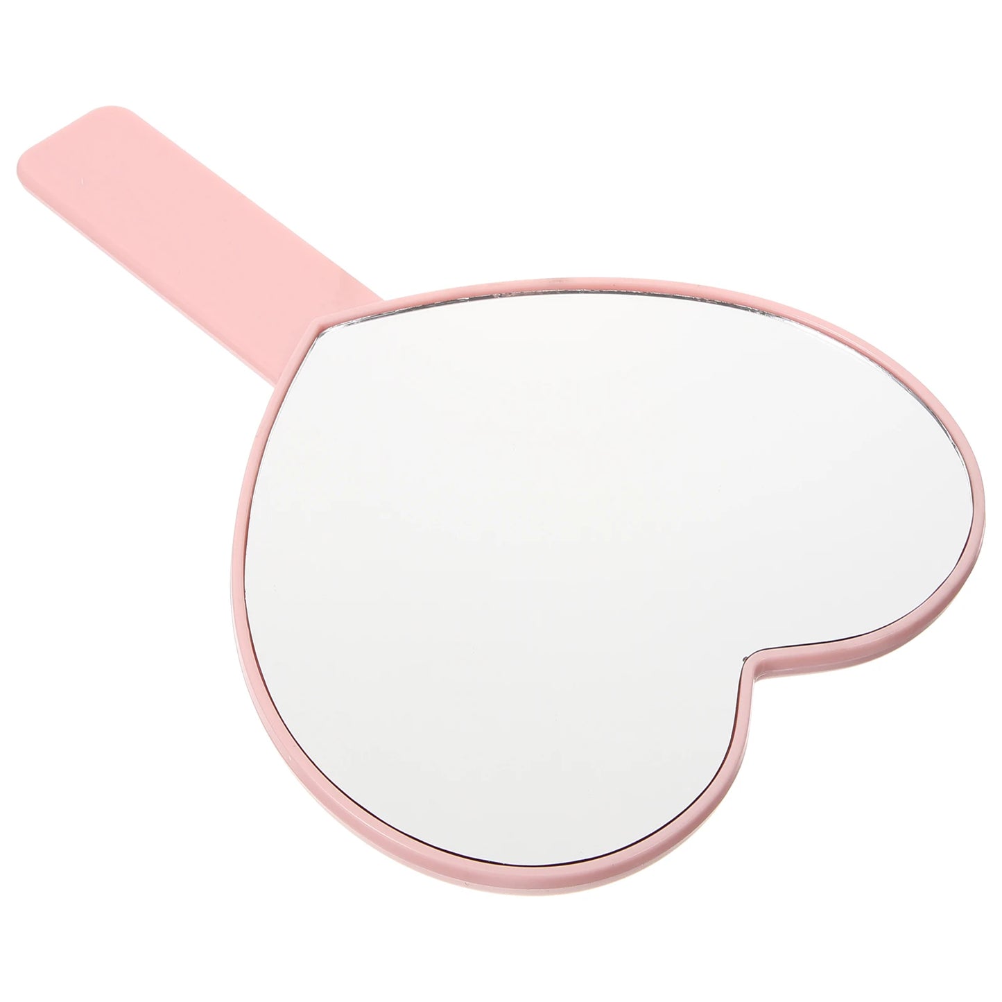 Heart Shaped Mirror 13x18 5cm Pink Lashes Portable Handheld Travel Mini Compact Makeup Mirrors for Women Purse