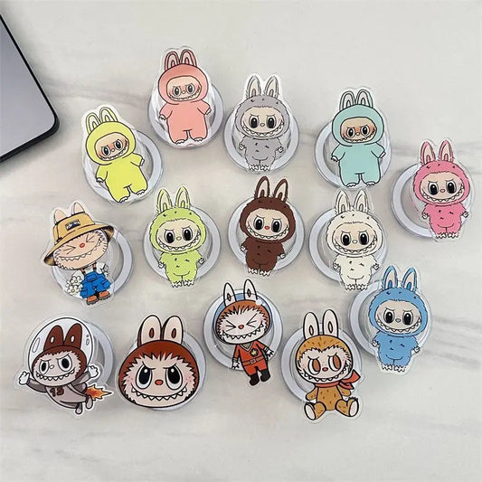 Korean La Cute BuBu Cartoon Magnetic Phone Grip Tok Griptok Phone Holder Girl for IPhone 16 15 13 Samsung Universal Stand Holder