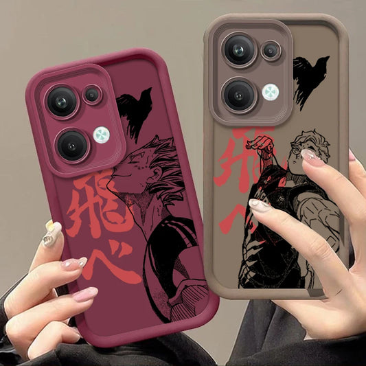 Anime Haikyuu 1 For OPPO Find X5 X3 A58 A57 A55 A53 A54 A92 A72 A74 A54 A74 A36 A76 A78 A94 Eye Ladder Phone Case TPU Coque