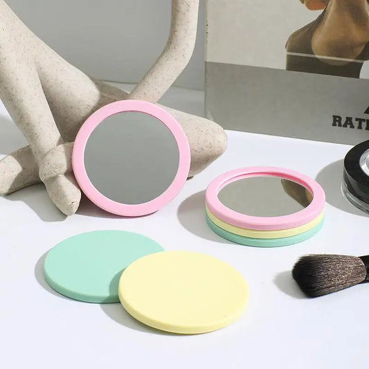 Mini Makeup Mirror Round Silicone Cosmetic Mirror Makeup Mirror Portable For Handbag Purse Pocket Compact Cosmetic Beauty Tool