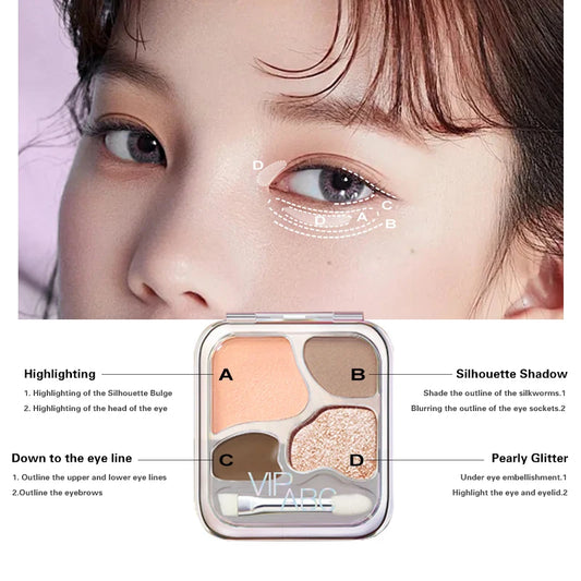 4 Colors Eye Shadow Powder Palette Blush Eyeliner Eyeshadow Highlight Contour Palette Cute Makeup Rare Beauty Cosmetics