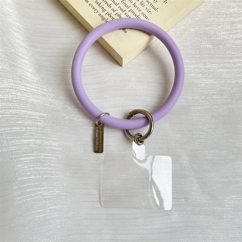 Silicone Wristbands Ring Circle Bracelet Charm Lanyards Strap for Mobile Phone Keychain Anti-Lost Cell Phone Lanyard