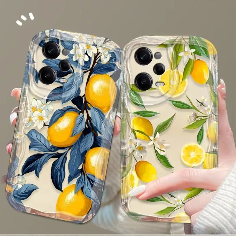 Fresh Lemon Fruit3D Clear Phone Case For Xiaomi Redmi Note 14 13 12 12C 11 Pro Plus 5G 12S 11S 10S Redmi 14C 13C 12 4G A3 A3X