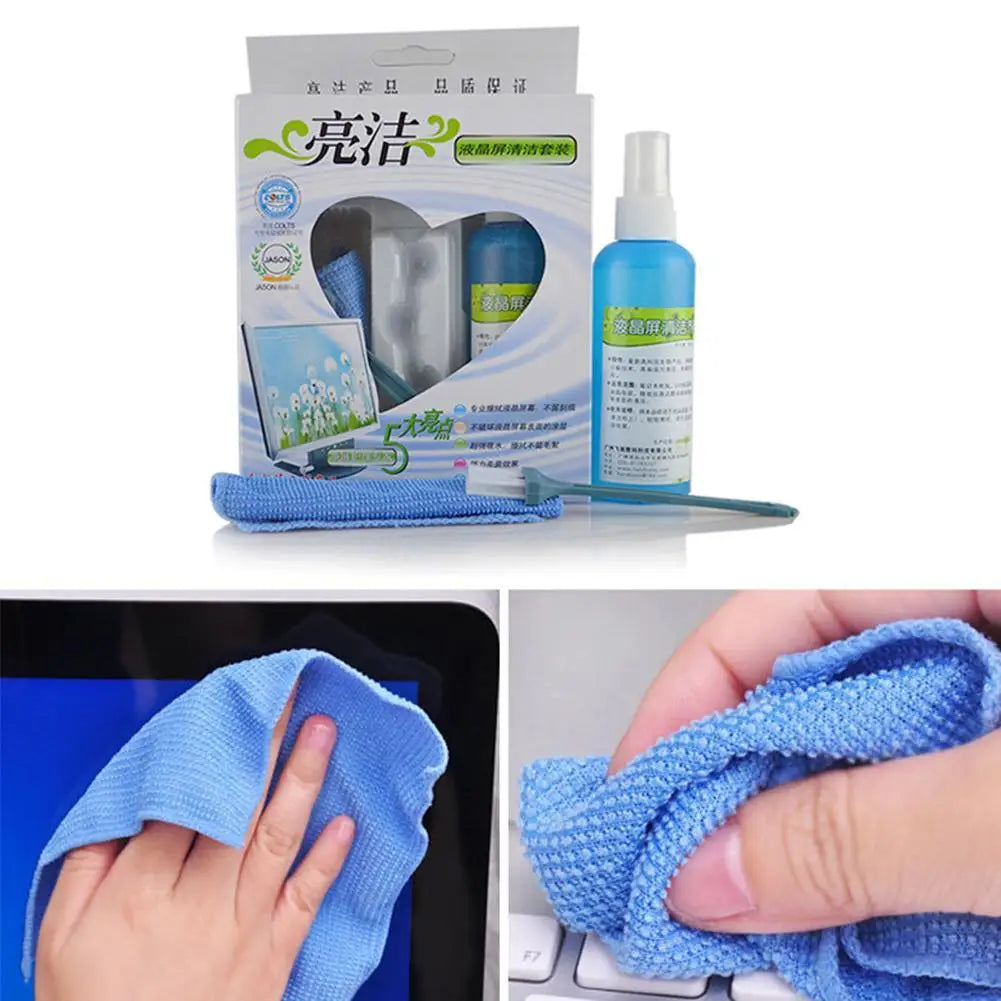 1 Set Brush Cloth Liquid High Qulity Screen Cleaning Kit For LCD TV Tablet Phone Pad Laptop Computer Camera Lens Cleaner