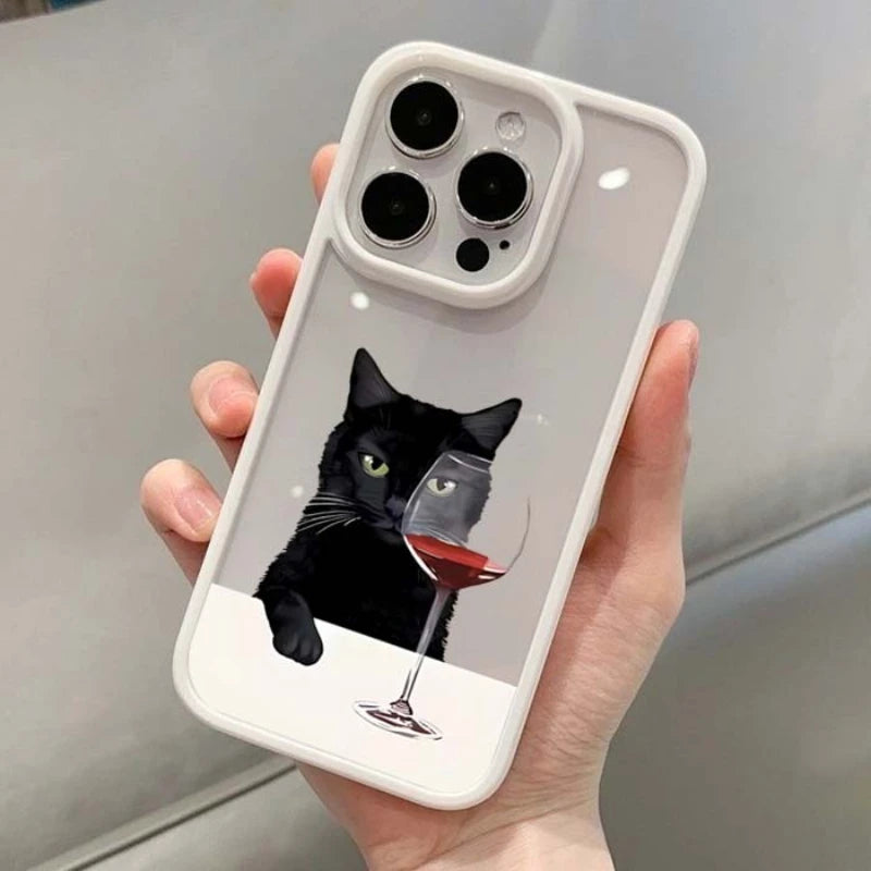 Cute Cat Goblet Phone Case for Xiaomi Redmi Note 11 12 13 14 Pro Plus 5G Poco X6 X5 Redmi 14C 13C 12C 4G Soft Cover