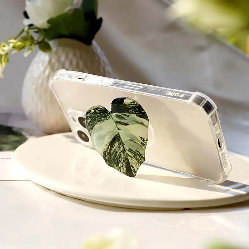 Pink Princess Plant Phone Holder Popular Socket Folding Grip Support Customization Gel Acrylic Simulation Leaf Universal