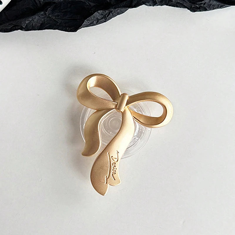 INS Korean Gold Bowknot Griptok Bow Phone Holder Finger Ring Holder Stand Support for IPhone Samsung Foldable Socket Bracket