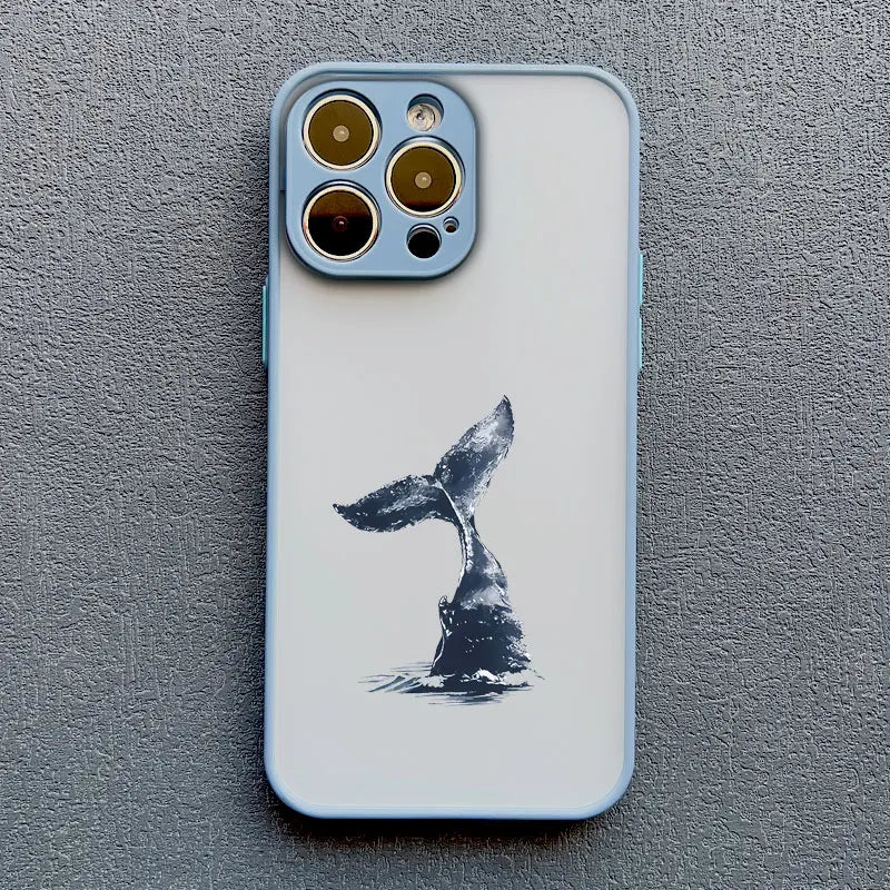 Cool Ocean Turtle Phone Case For iPhone 16 11 12 13 Pro Max Mini 15 14 Pro Max 7 8 Plus X XR Sea Blue Turtle Design Covers