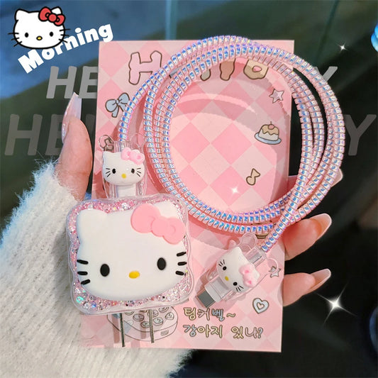 Sanrio Data Cable USB Protective Case Is Suitable for IPhone 20W Plug Cable Anti-break Fast Charging Cute Protective Case