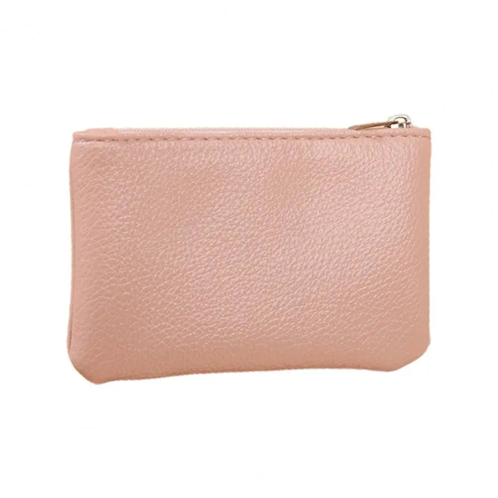 Women Wallet Mini Short Lychee Pattern Faux Leather Cards Holder Smooth Zipper Slim Wallet Coin Purse Money Case Shopping Use