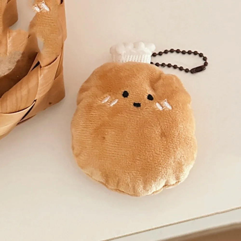 Funny Cartoon Food Plush Keychain Potato Croissant Tomato Plush Key Chain Soft Toys Bag Pendant Unisex