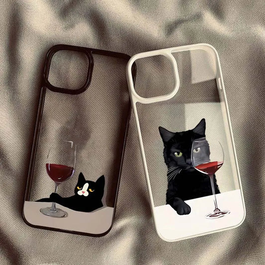 Cute Cat Goblet Phone Case for Xiaomi Redmi Note 11 12 13 14 Pro Plus 5G Poco X6 X5 Redmi 14C 13C 12C 4G Soft Cover
