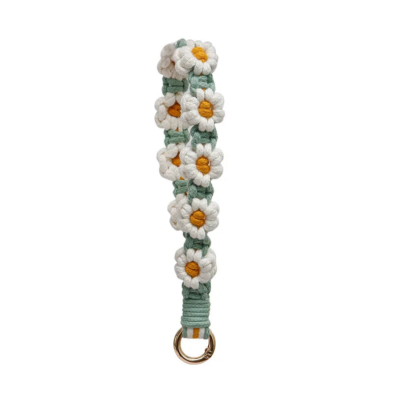 Artisan Crafted Handmade Mobile Accessory Flower Charm Woven Bag Pendant For Fashion Accessory Phone Decoration Gift Idea