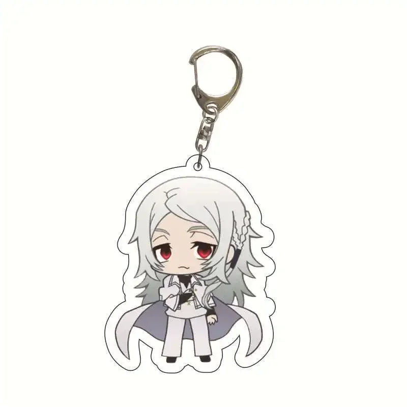 New Dogs Keychain Atsushi Nakajima Dazai Double Sided Transparent Acrylic Pendant Figure Key Holder Jewelry For Fans Accessories