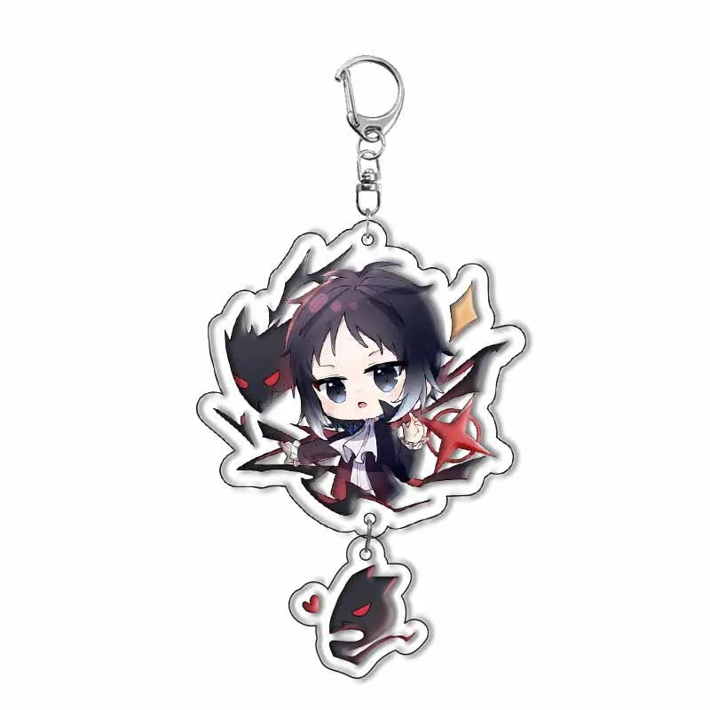 New Dogs Keychain Atsushi Nakajima Dazai Double Sided Transparent Acrylic Pendant Figure Key Holder Jewelry For Fans Accessories
