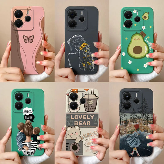 Case For Redmi Note 14 Pro Plus 4G 5G Pretty Sweet Girls Silicone Soft Protective Cover For RedmiNote14 14Pro Plus Fundas Bumper