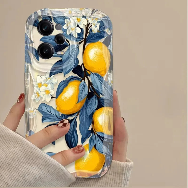 Fresh Lemon Fruit3D Clear Phone Case For Xiaomi Redmi Note 14 13 12 12C 11 Pro Plus 5G 12S 11S 10S Redmi 14C 13C 12 4G A3 A3X
