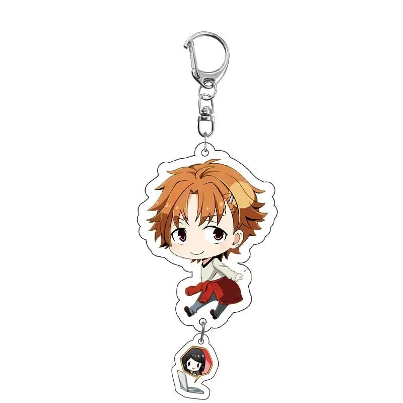 New Dogs Keychain Atsushi Nakajima Dazai Double Sided Transparent Acrylic Pendant Figure Key Holder Jewelry For Fans Accessories