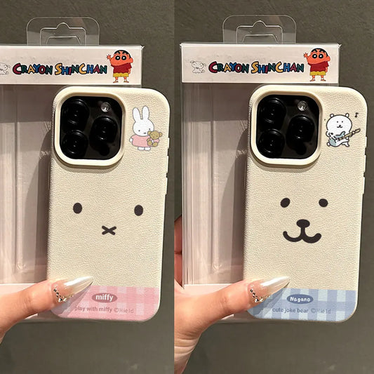 Miffy Kawaii Phone Case Cute Bear Miffy Rabbit Cartoon Iphone 16 15 14 13 All Inclusive Anti Fall Soft Shell for Couples