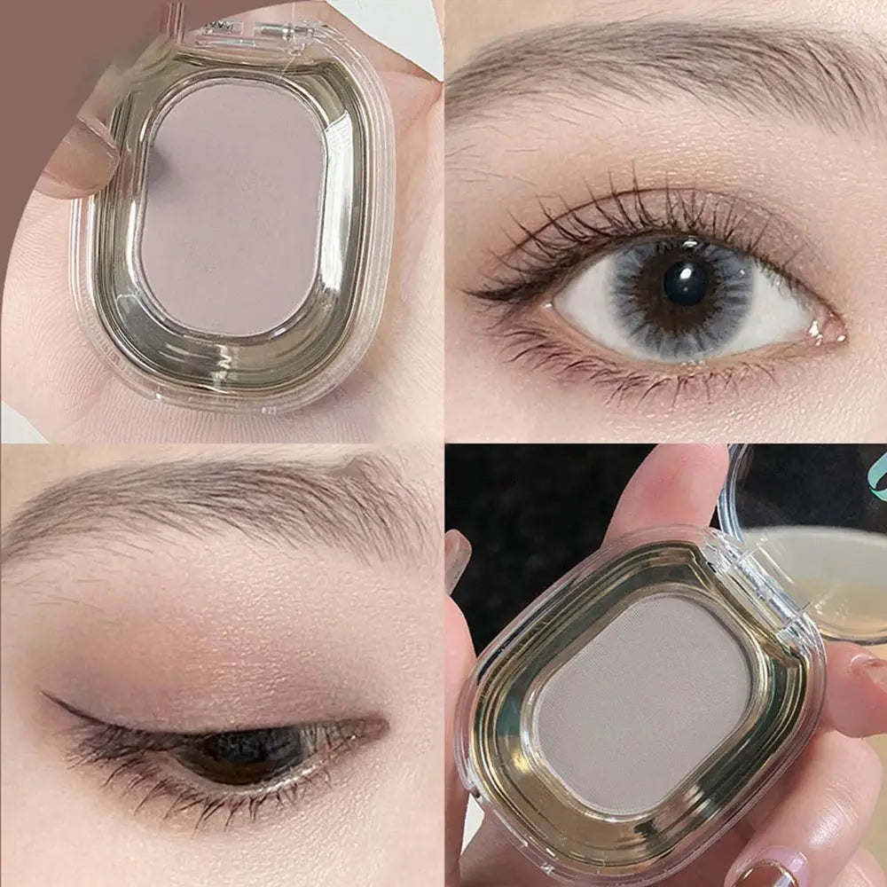Smooth Monochrome Eyeshadow Waterproof Glitter Matte Eyeshadow Palette Long Lasting Low Saturation Eye Cosmetics Women