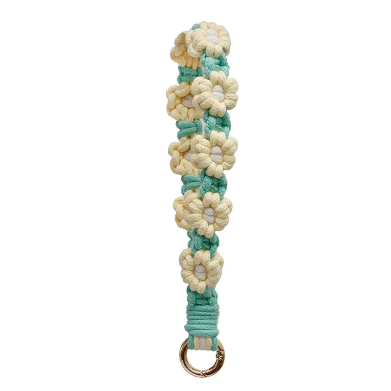 Artisan Crafted Handmade Mobile Accessory Flower Charm Woven Bag Pendant For Fashion Accessory Phone Decoration Gift Idea