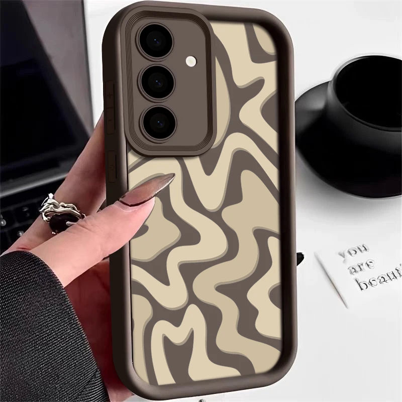 Striped Pattern Case For Samsung Galaxy A16 A55 A54 A15 A14 A25 A35 A56 5G S25 Edge S25 S24 S23 S22 Ultra S24 FE TPU Cover