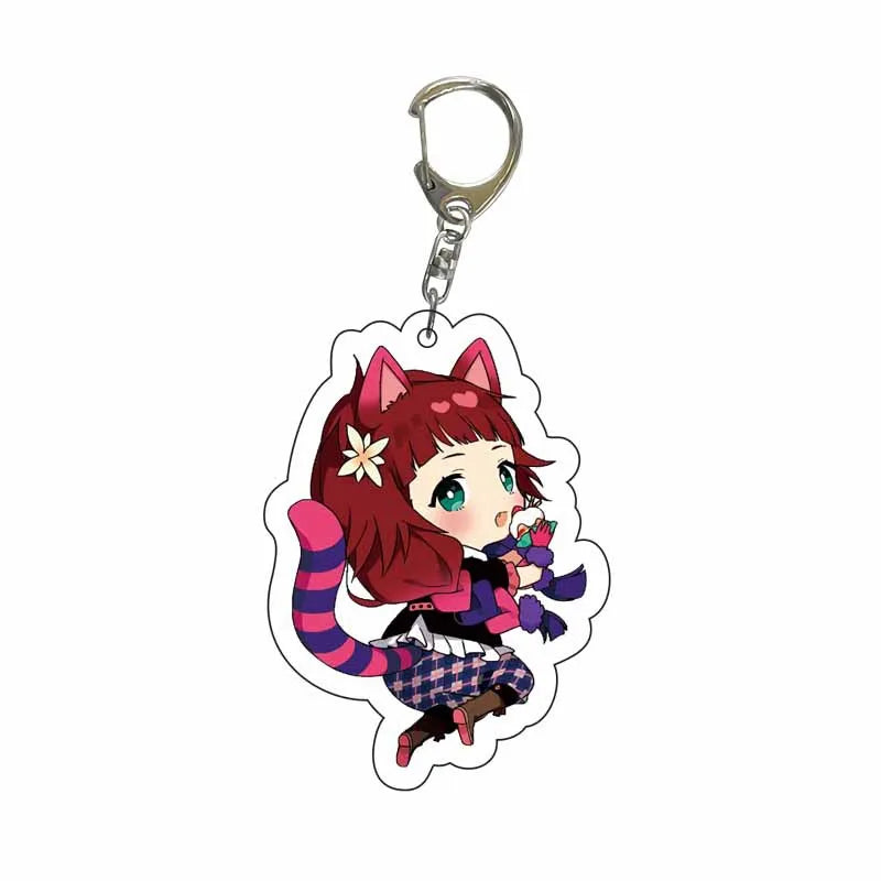 New Dogs Keychain Atsushi Nakajima Dazai Double Sided Transparent Acrylic Pendant Figure Key Holder Jewelry For Fans Accessories
