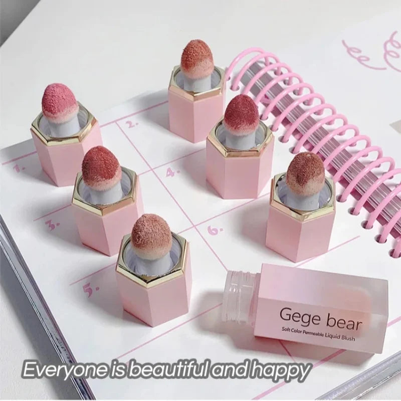 Gege Bear Liquid Blush Cream Smooth Velvet Matte Pink Blusher Natural Easy To Smudge Long Lasting Face Beauty Cosmetics