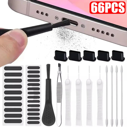Universal Phone Mobile Phone Speaker Charging Port Cleaning Set for iPhone 16 15 Pro Samsung Xiaomi Earphones Cleaner Kit Brush