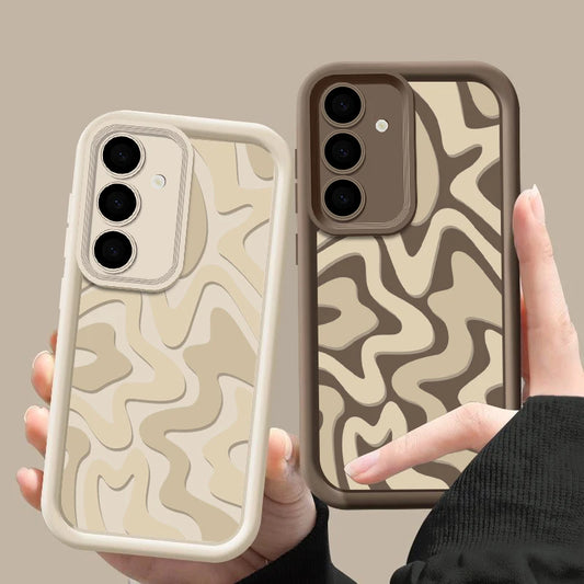Striped Pattern Case For Samsung Galaxy A16 A55 A54 A15 A14 A25 A35 A56 5G S25 Edge S25 S24 S23 S22 Ultra S24 FE TPU Cover
